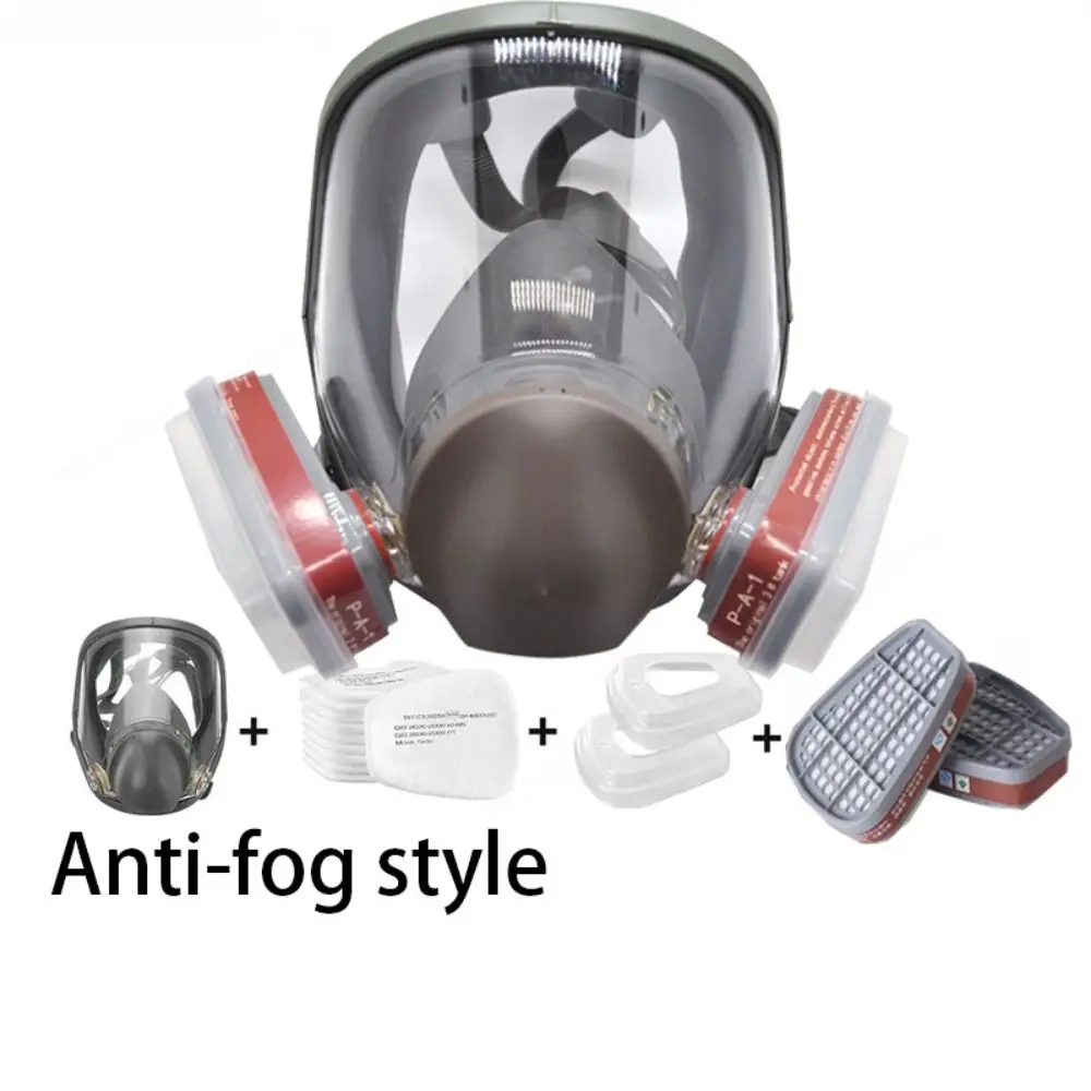 

7 In 1 Set Industrial Mask Large View Silicone Mask Spray Paint Respirator Dust Filter Full Facepiece Full Face Mask