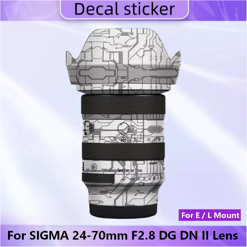 

Защитная виниловая пленка-наклейка для объектива SIGMA 24-70mm F2.8 DG DN II для креплений E/L, защитное покрытие для корпуса объектива