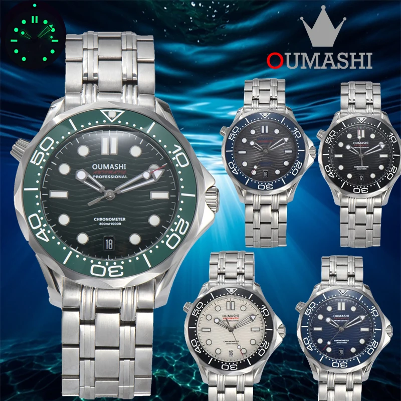 

OUMASHI-42MM case Automatic Mechanical Movement NH Watch 35 100 meters diving 316L stainless steel sapphire glass watch