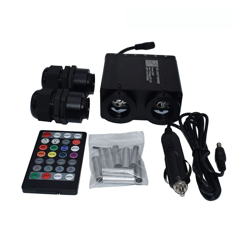 

32 Вт RGBW Twinkle APP Bluetooth светодиодный оптоволоконный светильник с двигателем съемки звезд 6 Вт 2 в 1 для домашнего автомобиля, декоративное звездное небо