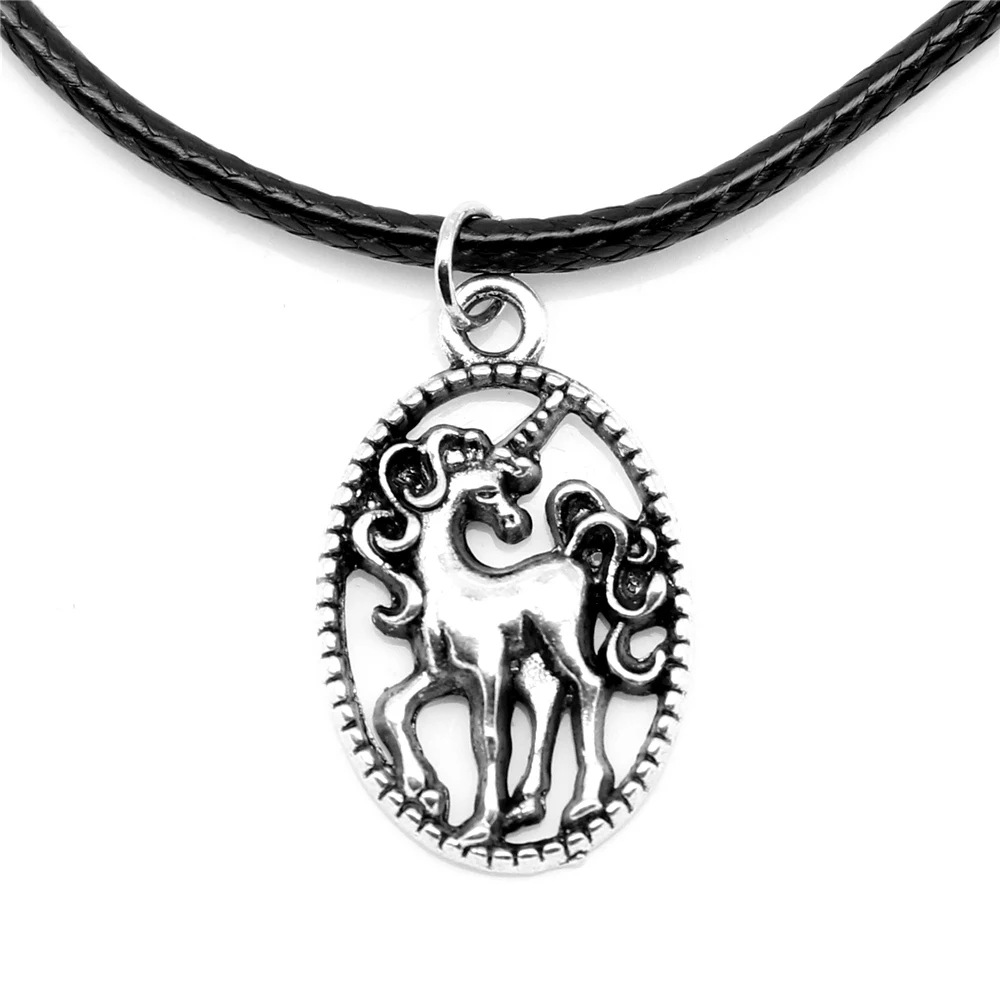 1 Piece 15x24mm Unicorn Necklace Women Male Jewelry