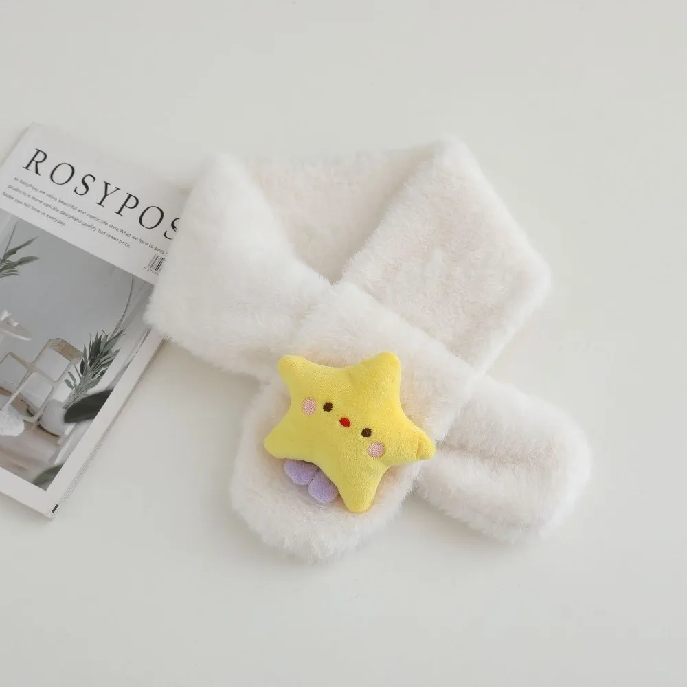 Mignon dessin animé étoile enfants hiver écharpe coupe-vent croix cou écharpe épais chaud doux châle foulards