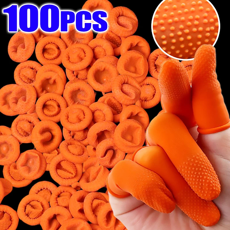 10-100PCS Disposable Latex Rubber Finger Cots Anti-static Fingertips Protector Gloves For Industry Non-slip Fingertip Gloves