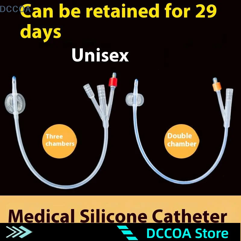 1 Piece 2 Way 3 Way Urinary Catheters Disposable Medical Silicone Foley Catheter Flushing Tube Teaching Consumables