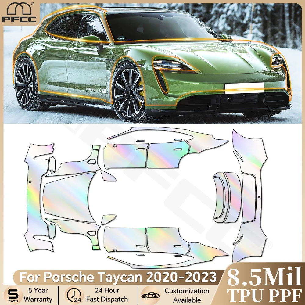 

8.5Mil TPU Scratch Resistant Paint Protection Film Pre-cut PPF For Porsche Taycan 2020-2023 Clear Bra Resistant Car Accessories