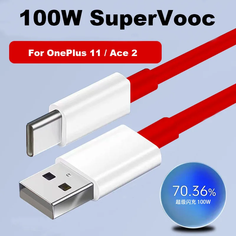 100W SUPERVOOC 2.0 Fast Charger Cable 10A USB Type C Wire For OnePlus 11 Ace2 Ace 10R 10 Pro Nord 2T Find X5 X5 Pro USB-C Line