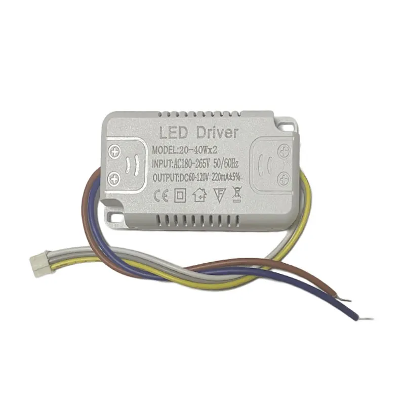 Entrée AC 180-265V Pilote non isolant avec transformateur LED 3 couleurs (8-24W)×2 (20-40W)X2 pour lustre à intensité variable et variable