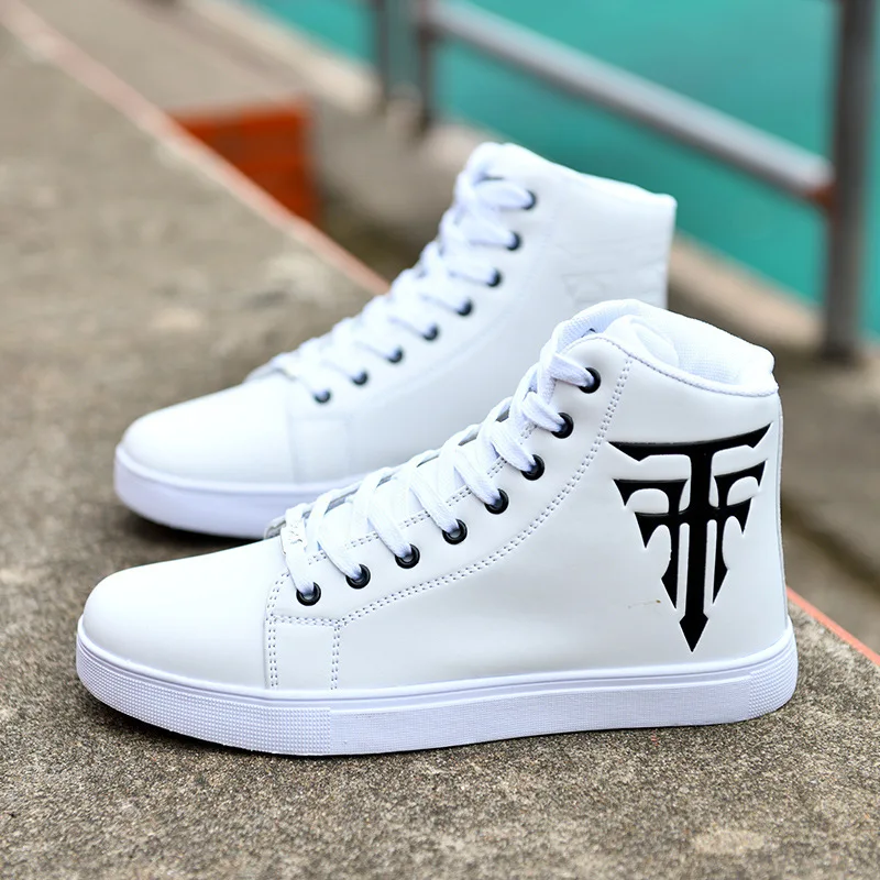 White Sneakers Man Vulcanized Sneakers Male Comfortable High Top Shoes Men Autumn Spring 2023 Fashion Mens Shoes Vulcanize Shoes