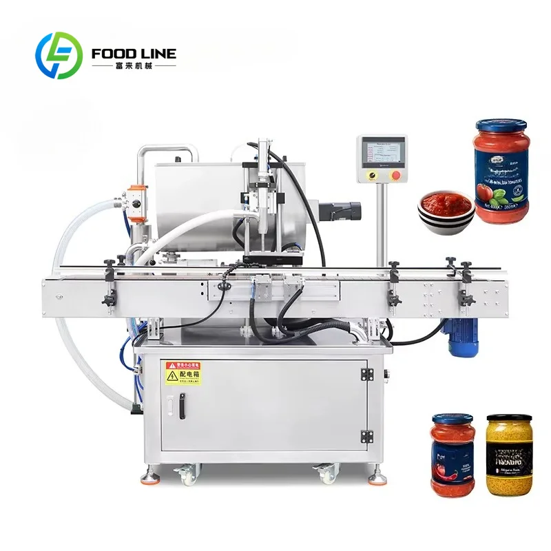 Custom Made Automatic  Rotor Pump Quantitative Single Head Ketchup Sauce Paste Filling Machine