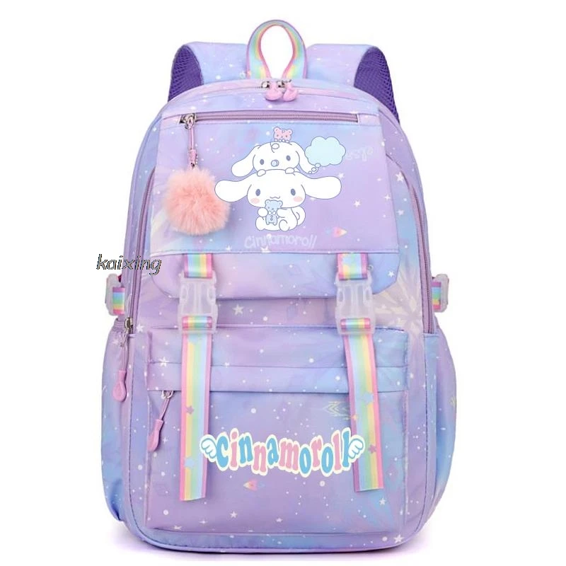 Fashion Sanrio Cinnamoroll Student Schoolbag Casual and Lightweight Large Capacity Cartoon Cute College Backpack Back To School