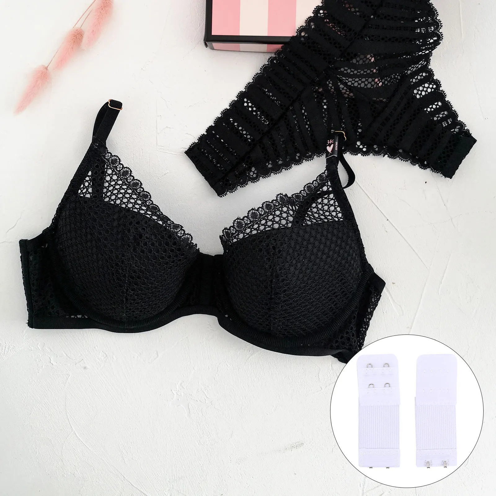 

20Pcs Bra Extender 2 Hooks 2 Rows Elastic Polyester Adjustable Extension Strap Women Bra Buckle