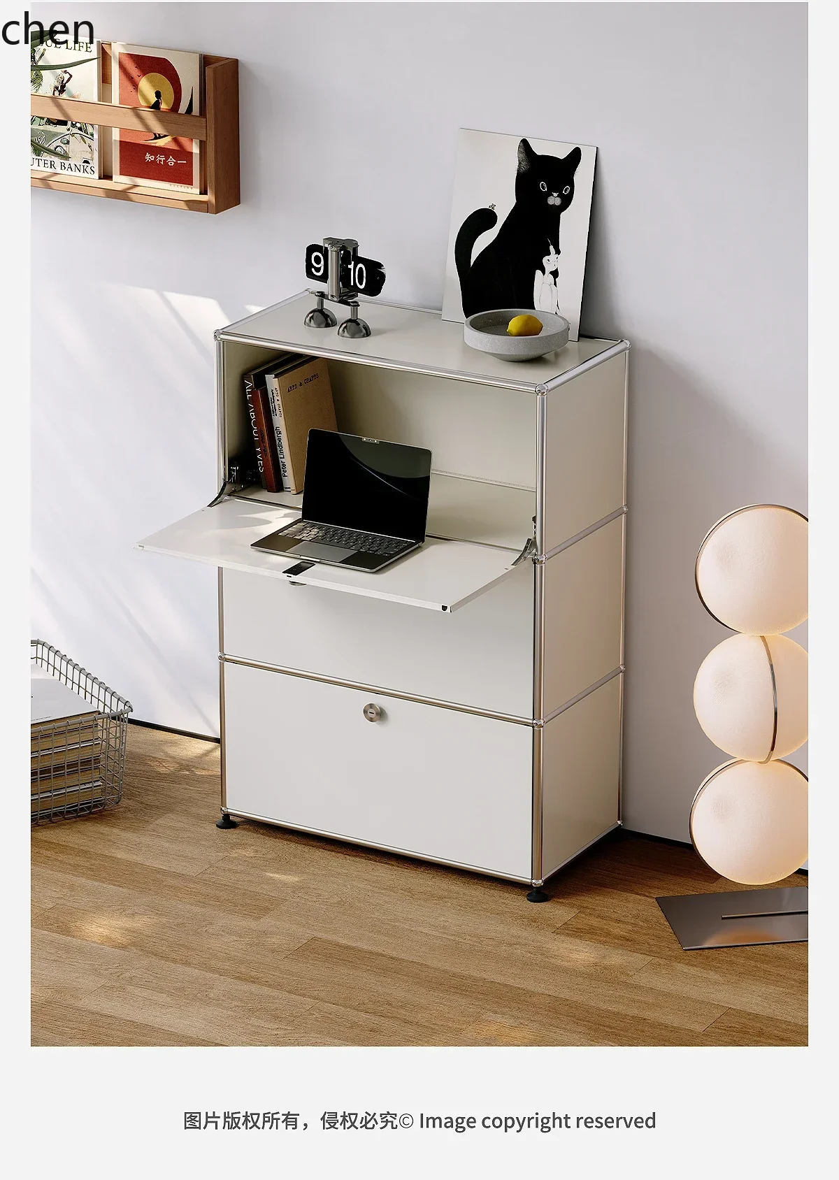 YFY stainless steel three-bucket , living room against the wall, bedroom locker, bedside bucket cabinet