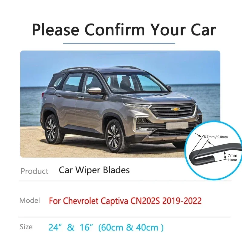 For Chevrolet Captiva CN202S 2019 2020 2021 2022 Car Accessories Rubber Strip Refill Front Windshield Windscreen Wiper Blades