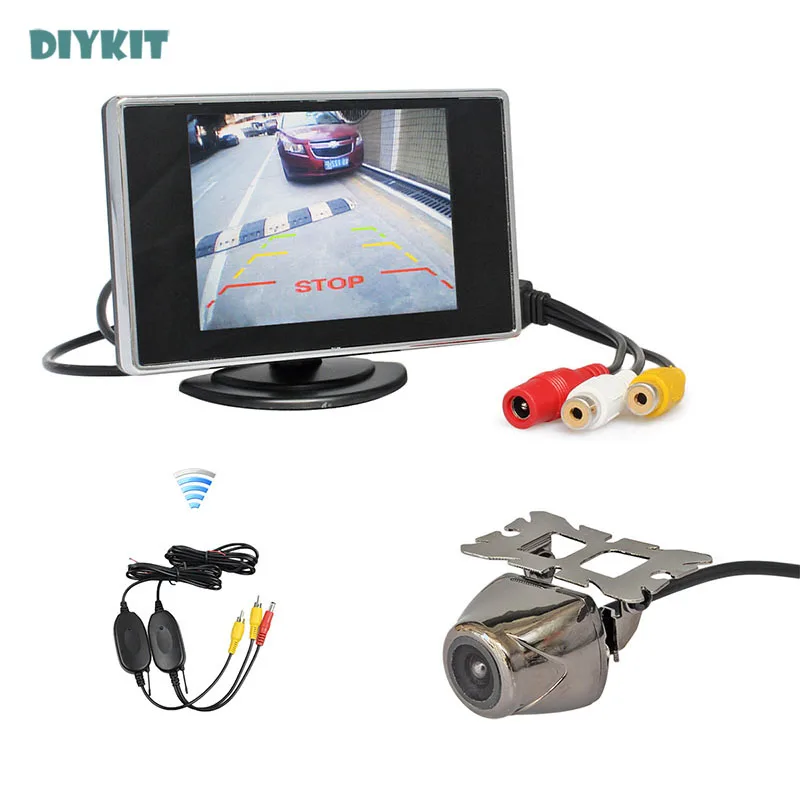 

DIYKIT Wireless 3.5inch TFT LCD Car Monitor Waterproof Rear View Camera Kit Reversing Camera Parking Assistance System