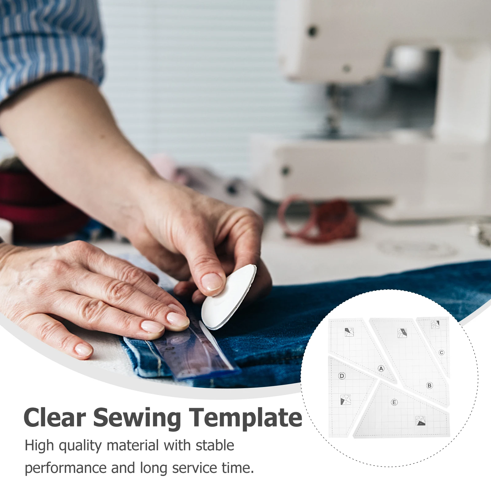 

Patchwork Template Sewing Items Quilting Accessories Machine Embroidery Kits Ruler Durable Templates Lightweight Compact Size