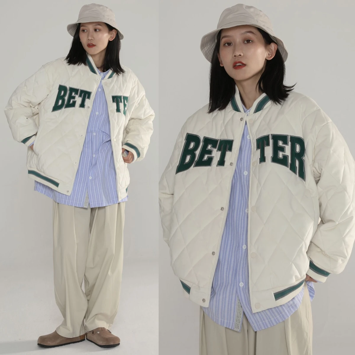 

Мужское бейсбольное пальто Jaet с хлопковой подкладкой и надписью Faion Urban Sle Diamond Pattern Верхняя одежда для пар свободного кроя ort Sve