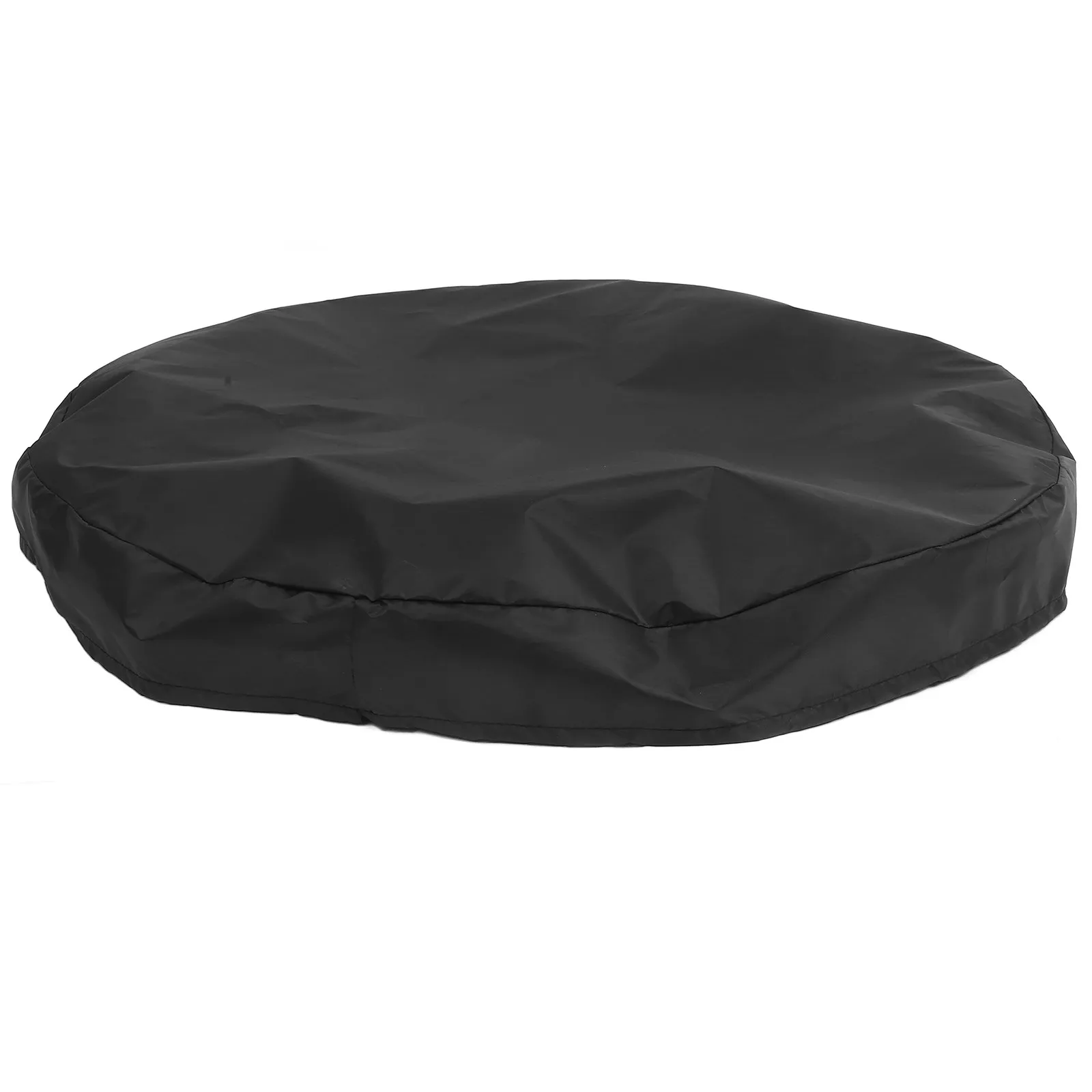 Round Fire Pit Cover Oxford Cloth Heavy Duty Windproof Water Resistant Foldable Snug Fit for Outdoor Fire Table Barbecue Pit