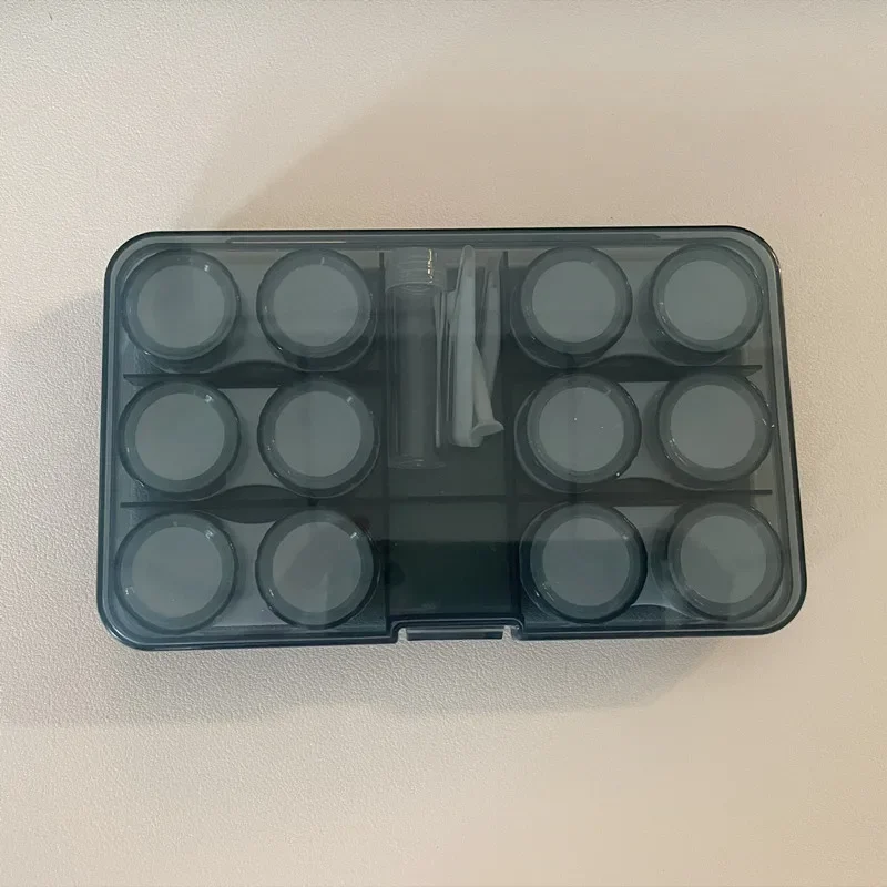 Caja de almacenamiento portátil para lentes de contacto, estuche de viaje para maquillaje, caja de pupila de belleza, contenedor de palitos de pinzas, lentes de contacto grandes, 6 pares por caja