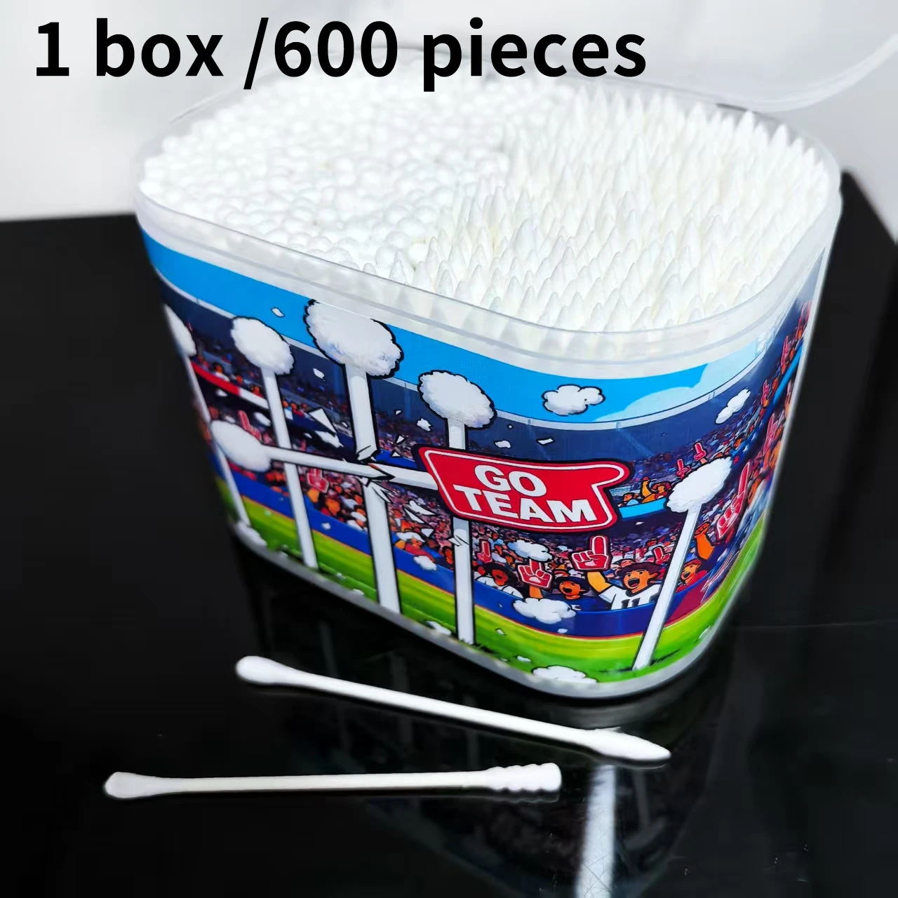 600개입 경기장 응원용 면봉 세트, 양면 미세 종이 스틱 면봉, 선물용 면봉