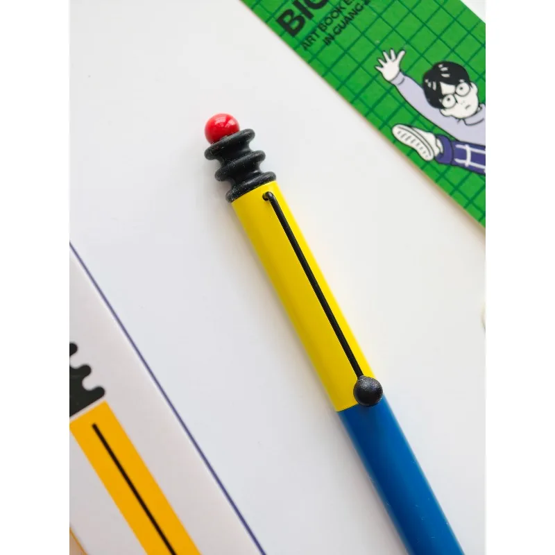 New benja Rollerball Pen All metal Traiadic brass pen body, minimalist style, red, yellow, blue ballpoint pen, press neutral pen