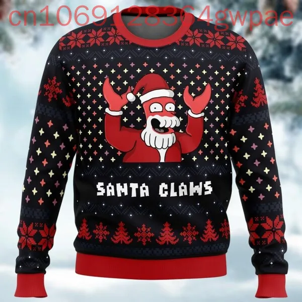 Futurama Ugly Sweater Philip J Fry Christmas Here To Another Lousy Year Family Xmas Men and Women Sweater Funny Gift