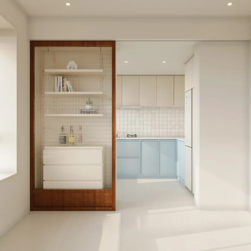 

Teak Sliding Door Kitchen Glass Ghost Door Bathroom Solid Wood Paint Hanging Rail Sliding