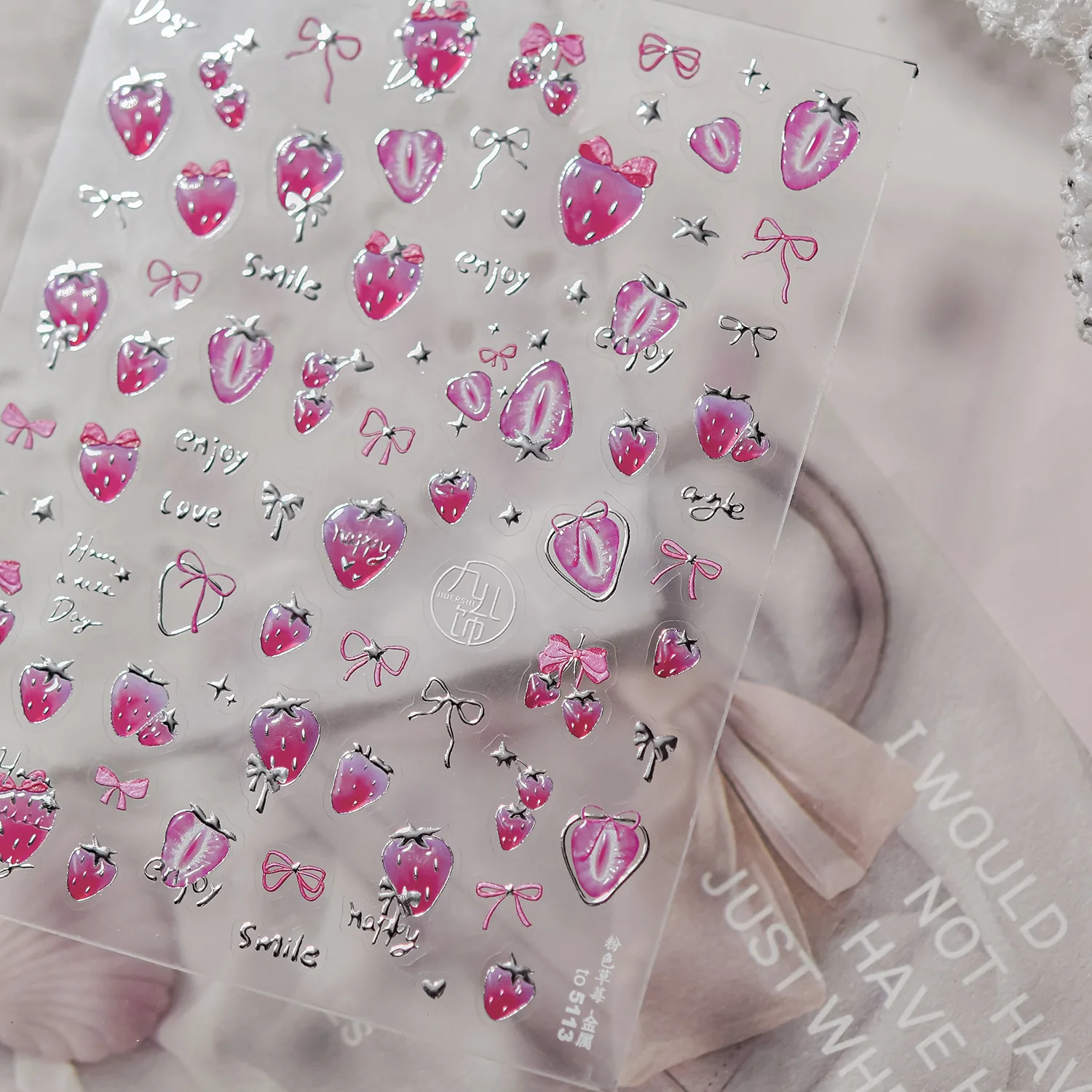 หวานฤดูร้อนอร่อยแตงโมไอศกรีม 5D สติกเกอร์เล็บ Elegant Bowknot Cool Ice Square Jelly เล็บสําหรับเล็บ