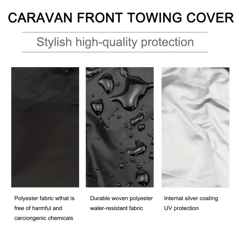 220x165cm Front Towing Cover Protector Camper Trailer Caravan Waterproof Cover Dustproof Reflective Strip Car Accessories