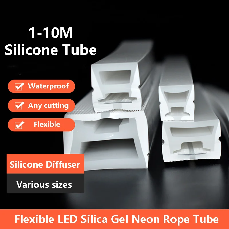 

Flexible LED Silica Gel Neon Rope Tube Milky Silicone Channel Diffuser IP67 Waterproof for WS2813 WS2815 Rgb Linear Strip Light