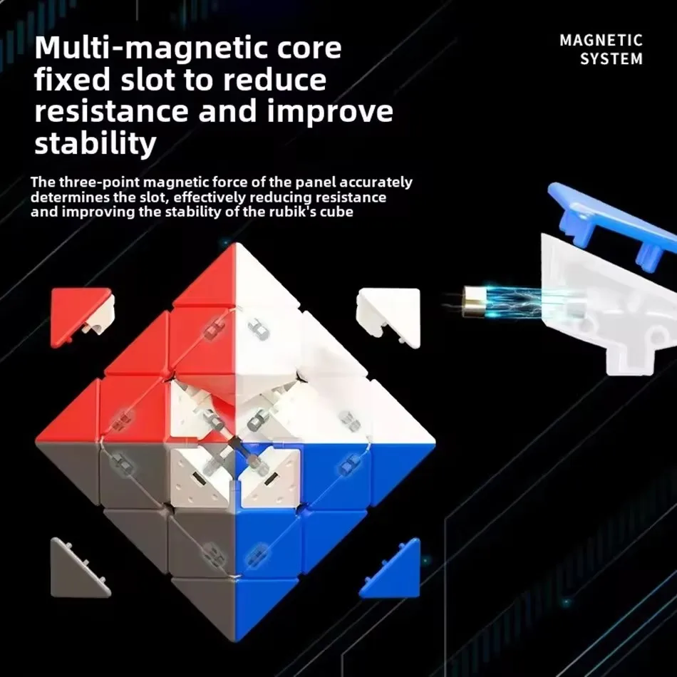 ShengShou FTO 회전 팔면체 마그네틱 매직 큐브, 스티커리스 교육용 장난감, 어린이 큐브 매직 장난감