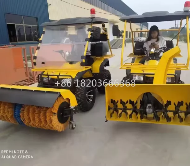 Customized Four-Wheel Rotary Snow Sweeper Snow Broom Angle Broom Mounted Sweeper For Snow