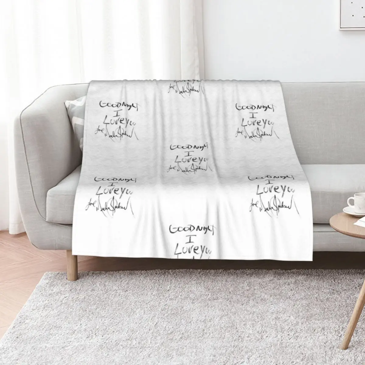 

MJ “GOODNIGHT I LOVE YOU” (ORIGINAL) Throw Blanket for babies Warm Moving Shaggy Blankets