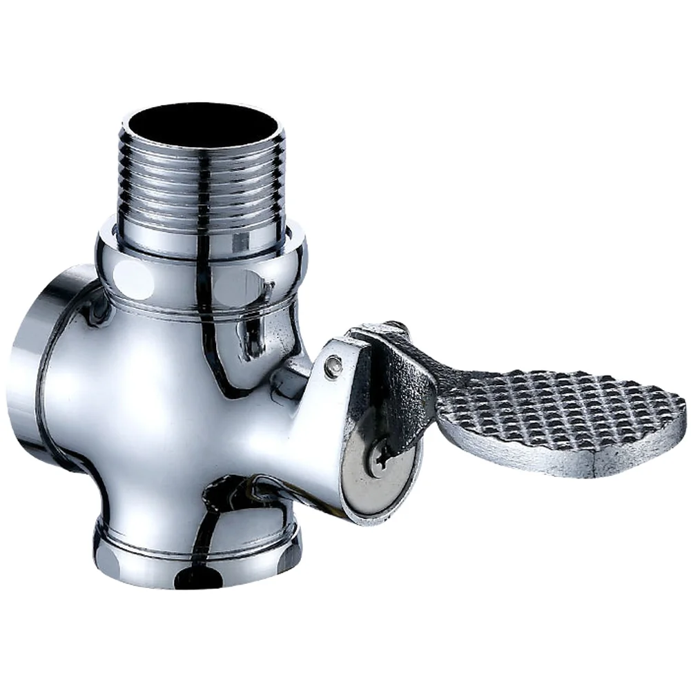 Valve Foot Pedal Flush Valve Brass Toilet Valve Foot Pedal Flush Valve Adjustable Flush Time Wide Water Pressure Range