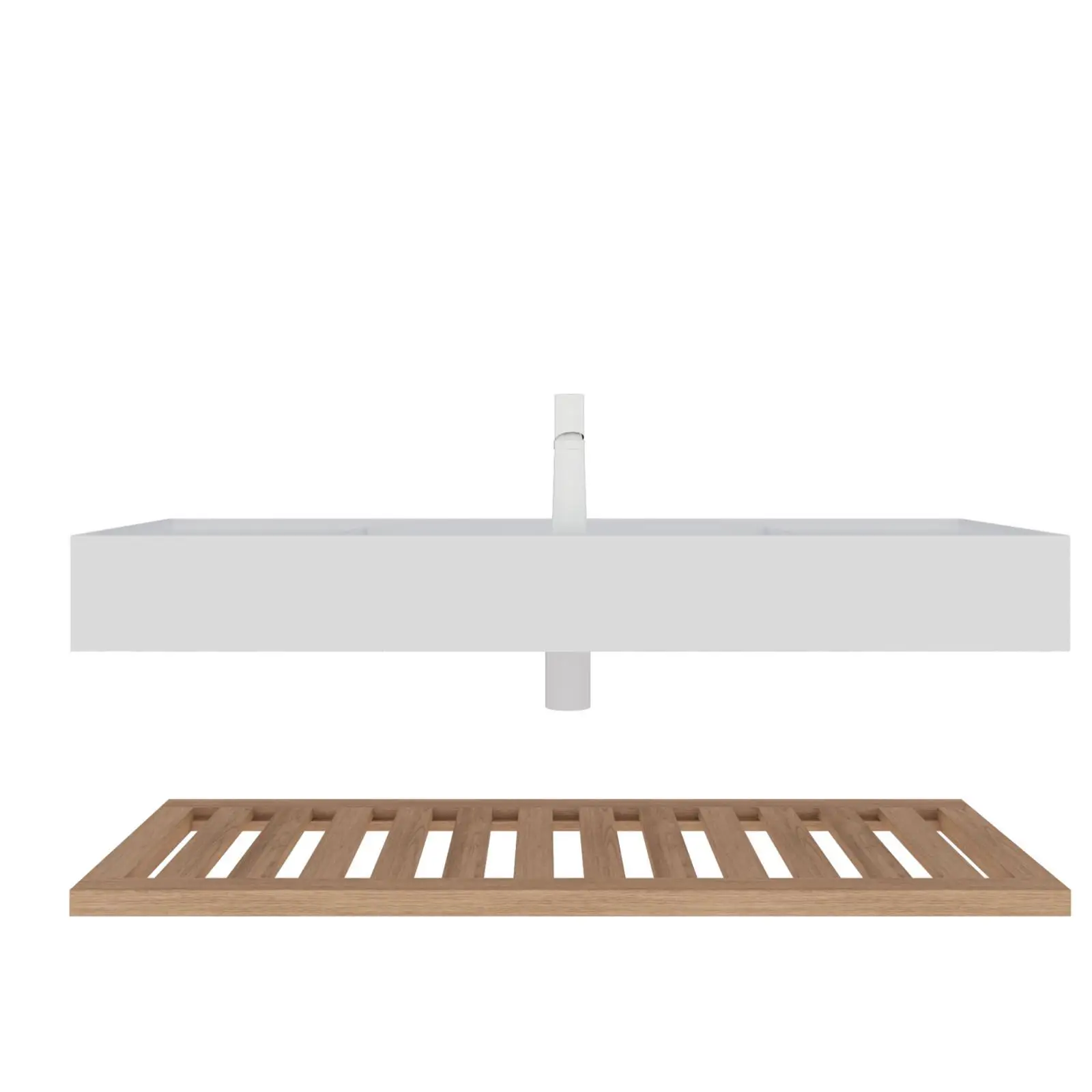 

48" Bathroom Vanity with Vessel Sink, Wall-Mounted Floating White