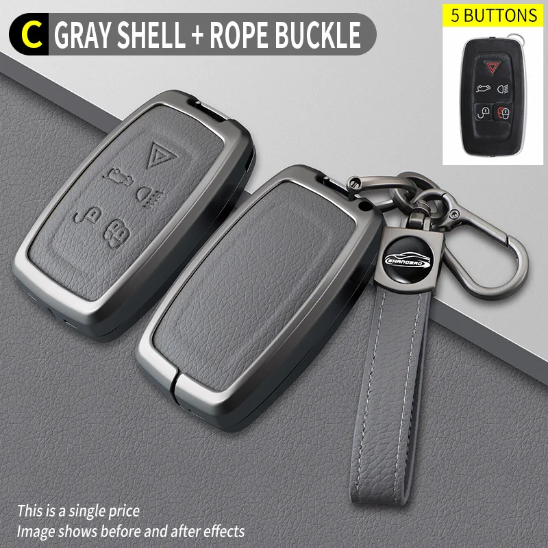 Car Zinc Alloy Leather Key Case Holder Cover For Land Rover Range Rover Discovery 5 LR2 LR4 Sport For JAGUAR XE XF XJ F PACE - view 6