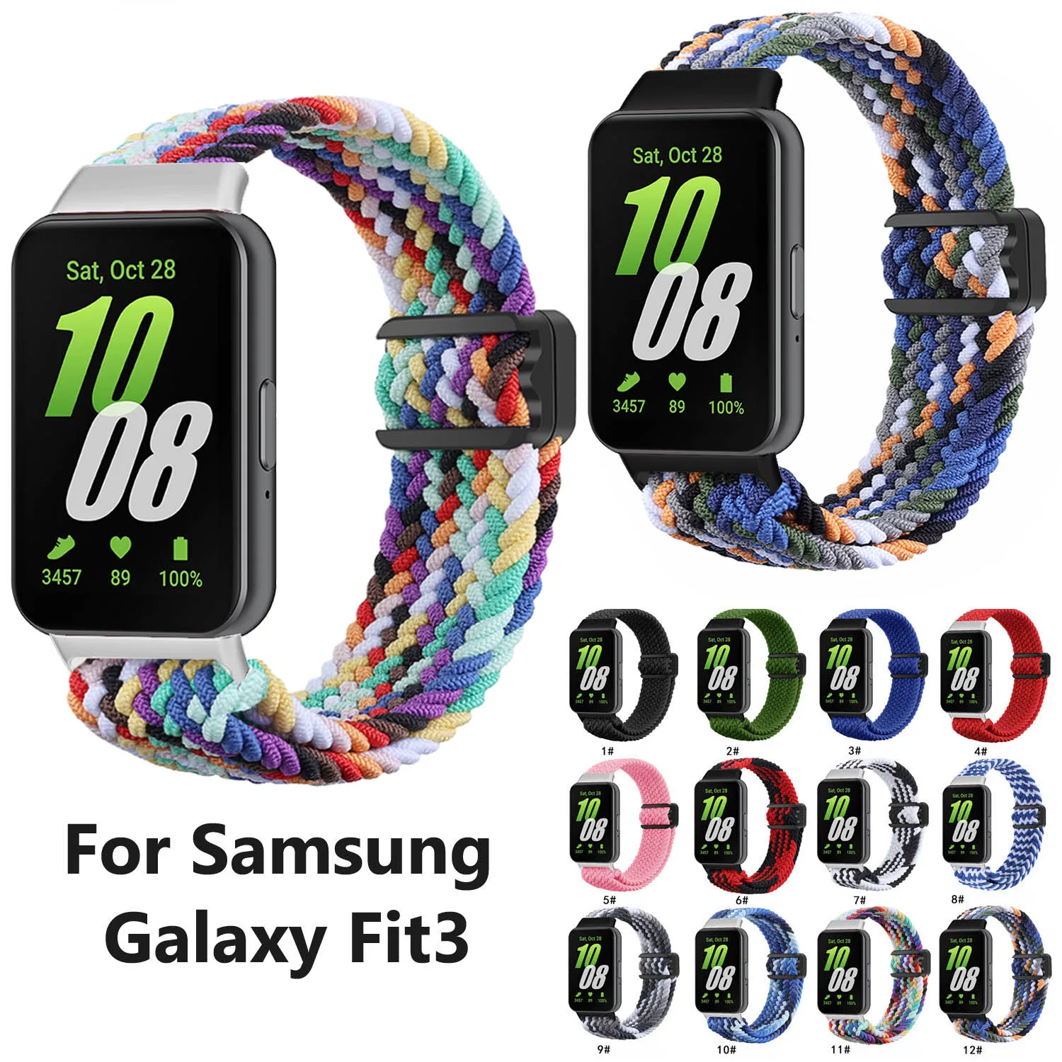 Эластичный Плетеный ремешок для Samsung Galaxy Fit 3, сменный спортивный нейлоновый ремешок для часов Samsung Galaxy Fit3