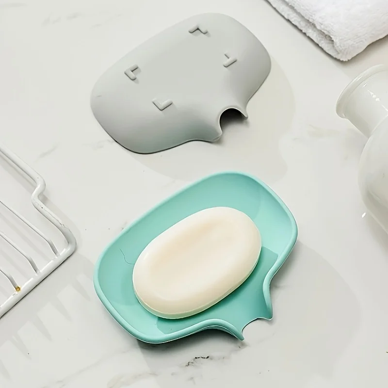 1Pc Silicone Soap Tray, Sink Soap Tray, Self-Draining Soap Rack, Bathroom Soap Rack, Soap Storage Rack, Bathroom Accessories