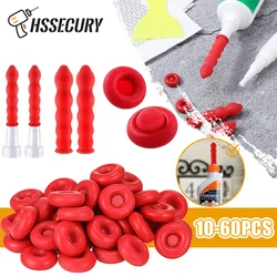 10-60pcs Caulking Gun Nozzles Cap Red Caulk Saving Caulk Glue Tip Sealing Cap For Sealing And Preserving Leakproof Sleeve Tool