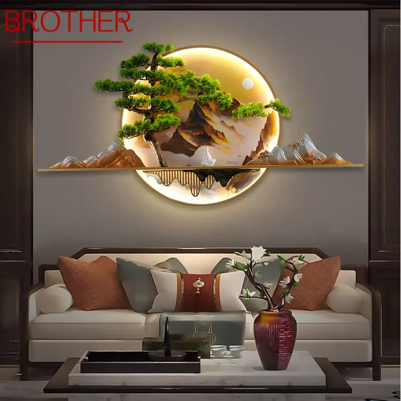 

BROTHER Modern Picture Wall Light LED Chinese Creative Landscape Mural Sconce Lamp For Home Living Room Study Bedroom Decor