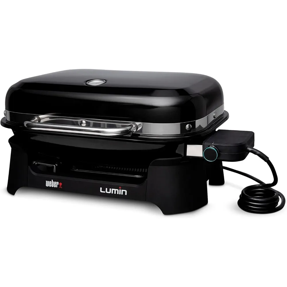 Outdoor Electric Barbecue Grill, Black - Great Small Spaces such as Patios, Balconies, and Decks, Portable and Convenient