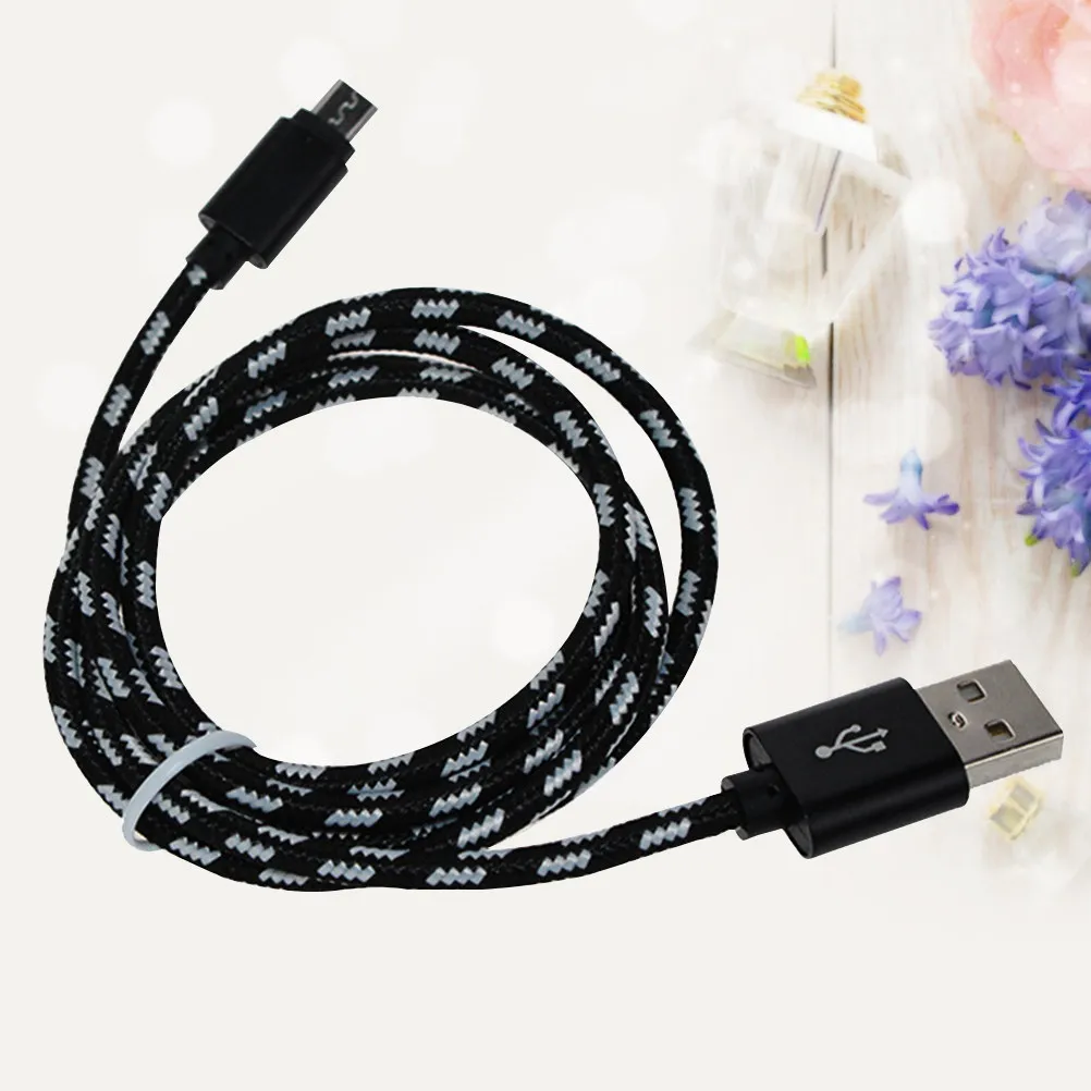 Resistant Meter Wear Usb Cables 2A Bend Proof Nylon Data Charging Smartphones Tablets S7