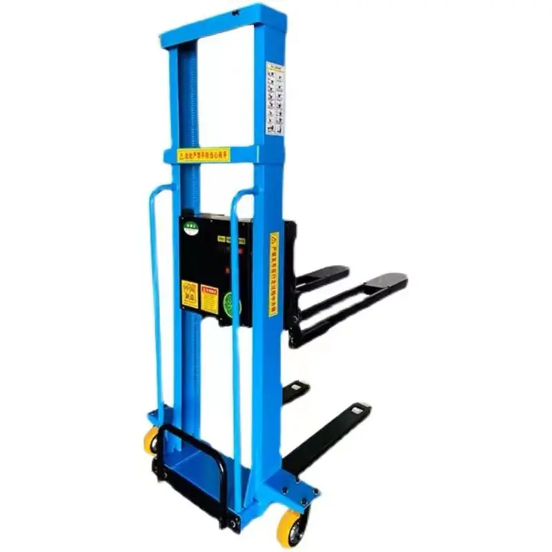 

Electric truck-mounted forklift loading and unloading artifact following the car lifting small 1-ton portable stacker