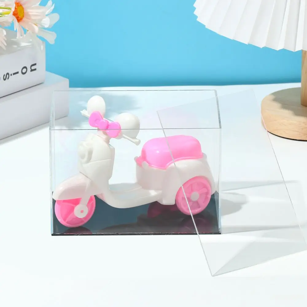 Clear Acrylic Display Case Black Base Dustproof Protection Model Toy Show Box Cabinet Figures Collectibles Storage Holder