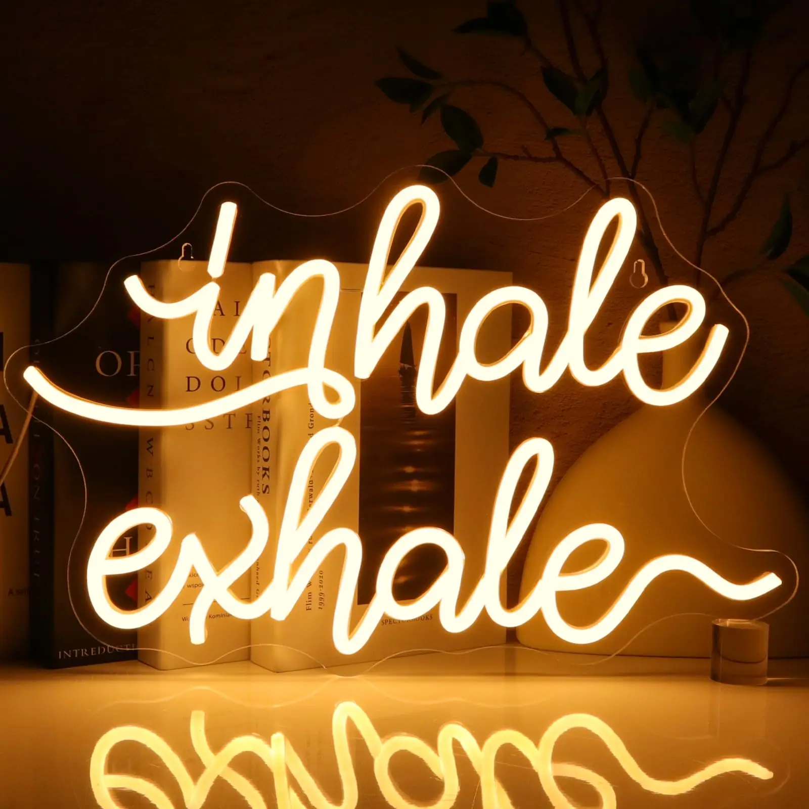 

Неоновая вывеска Inhale Exhale для декора стен Неоновые огни с регулируемой яркостью USB для йоги, медитации, студии, спальни, дома, гостиной, вечеринки, кафе