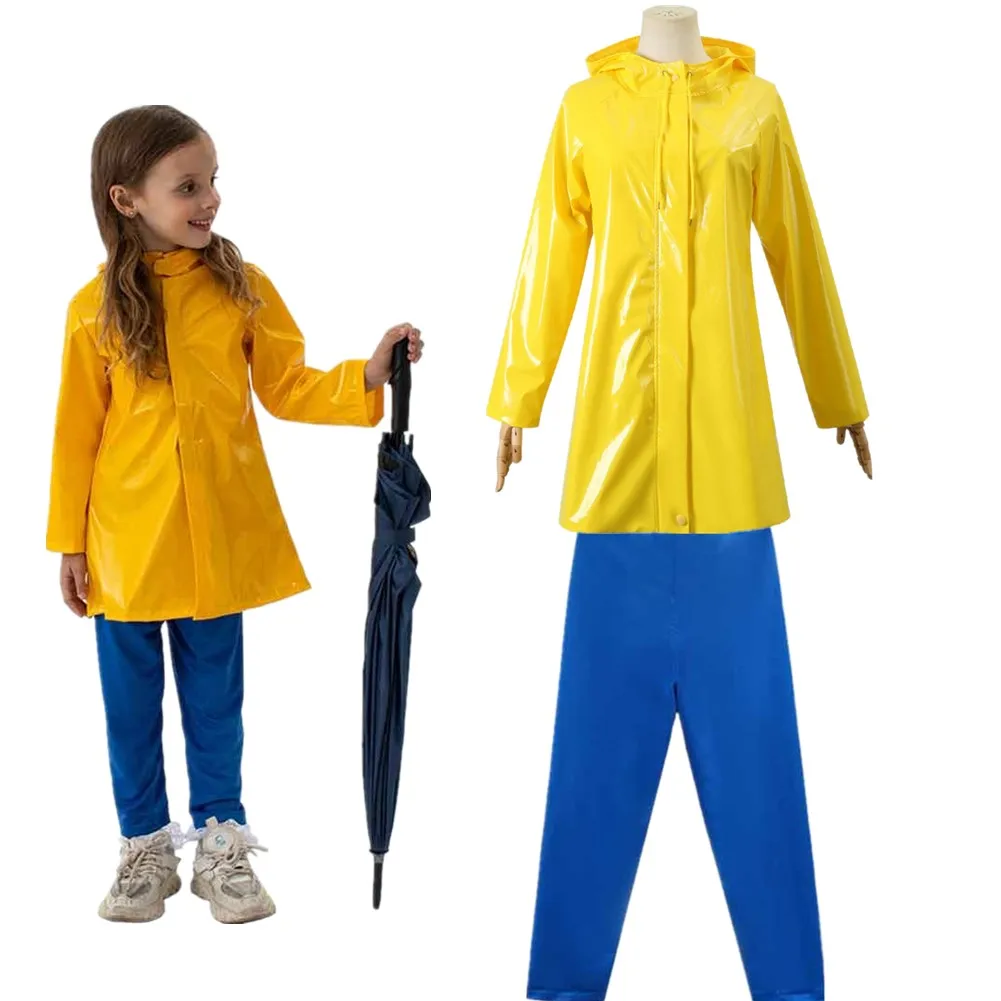 

Kids Coraline Cosplay Costume Cartoon Movie The Secret Door Cos Fantasy Tops Pants Halloween Carnival Party Suit Roleplay Suit