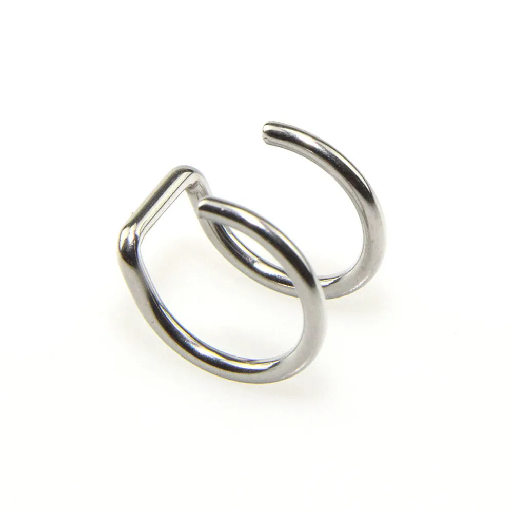 Juego de 4 Anillos de Nariz de Acero Inoxidable, Forma de C, Aros para Fosas Nasales, Color Negro, Dorado, Plateado, Coloridos, Joyería para Piercing Corporal, para Mujer