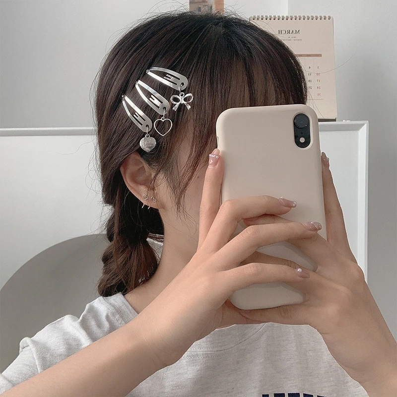 

Fashion Metal Geometric Hair Clip Women Bow Pendant Hairpins Headwear Girls Child Hair Clips Pins Accessories Hairclip Headdress