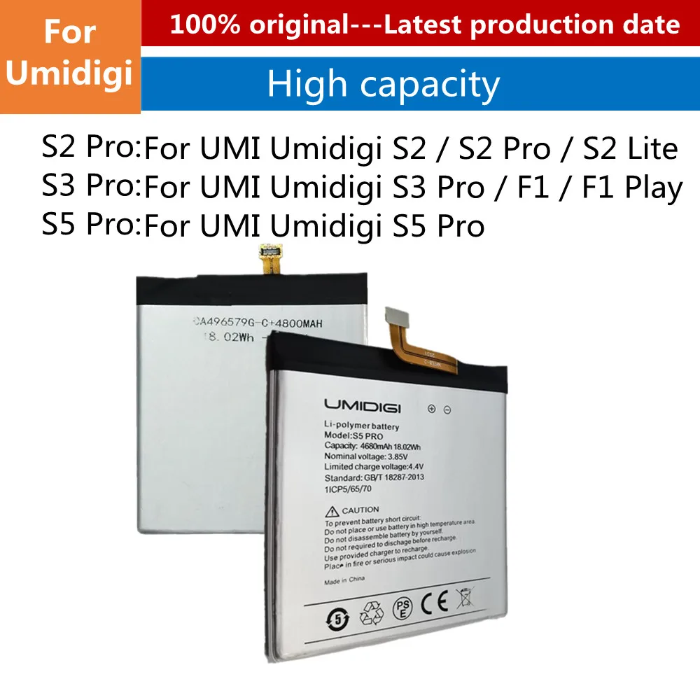 Echte Original Batterie Für UMI Umidigi S3 Pro S3Pro/F1 Spielen S2 Pro S2Pro/S2 Lite S5 pro S5Pro Telefon Batterien + Kostenlose Tools
