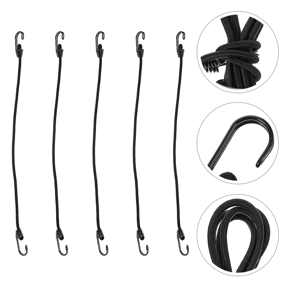 

5 Pcs Bike Strap Cargo Binding Belt Tightening Rope Elastic Band Cord with Hook Fastening Water Proof