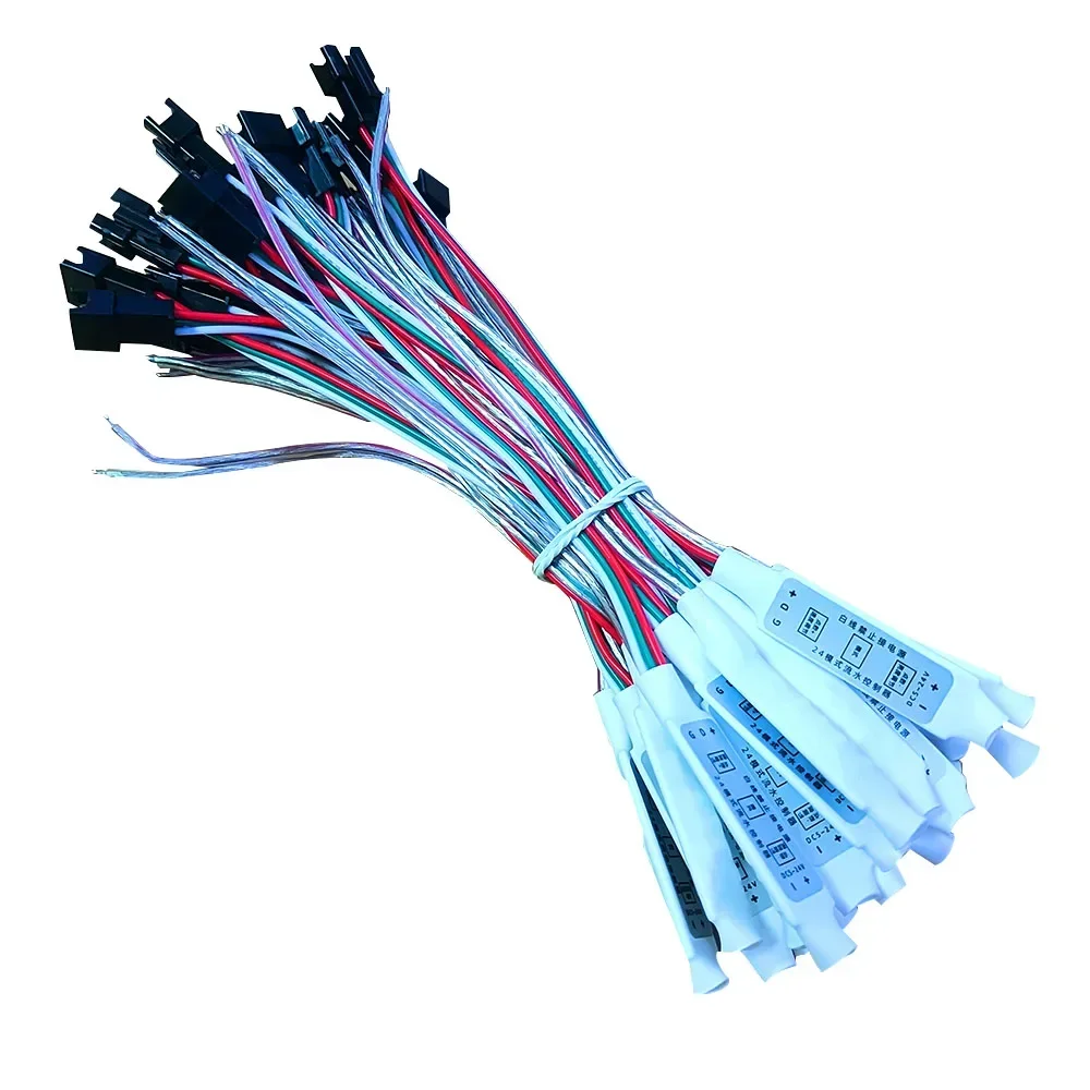 Controlador LED WS2812 de 5-24 V, 24 modos de encendido, apagado, reflujo, 13 funciones, velocidad de brillo ajustable